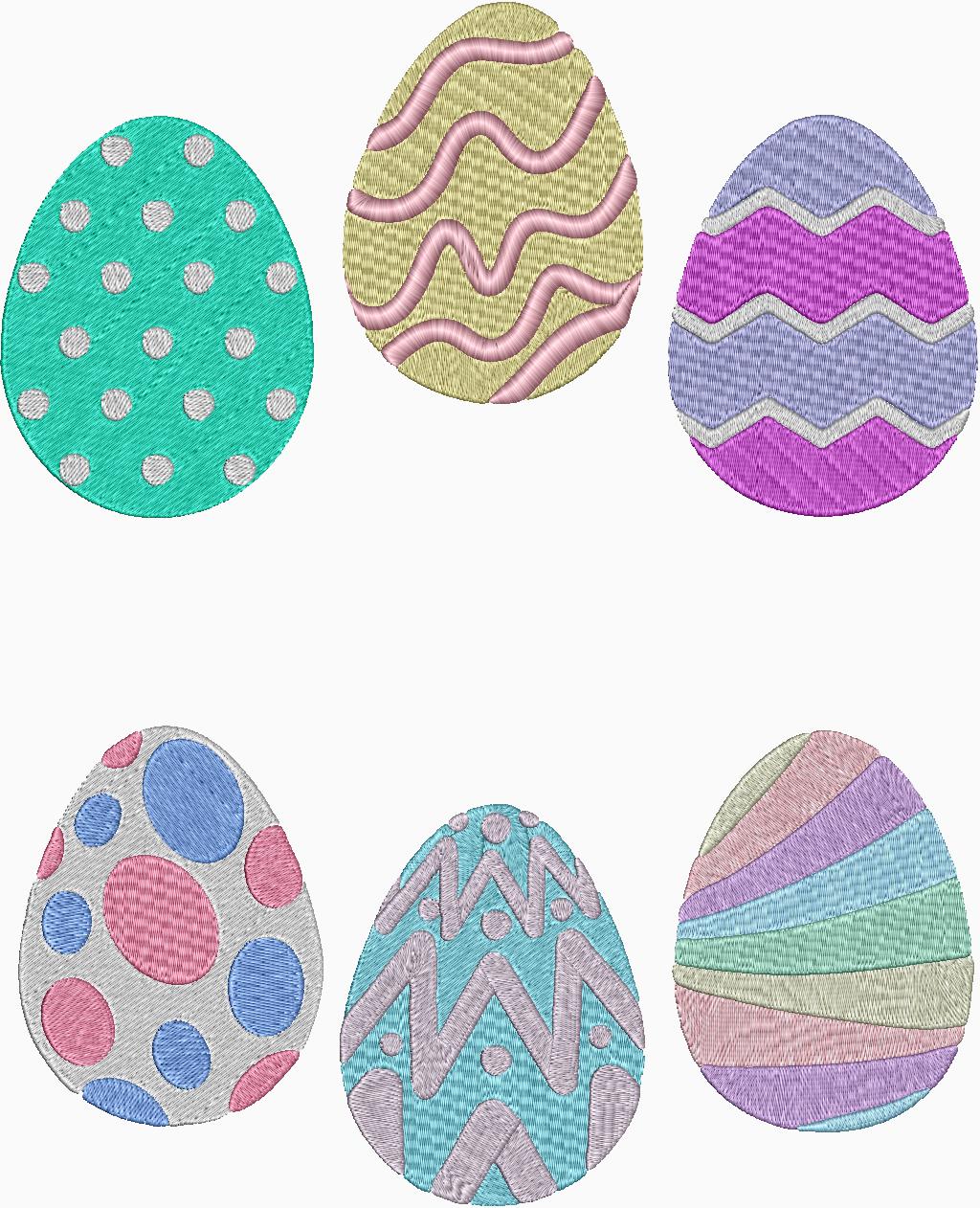 Easter Egg Embroidery Designs - Set of 6