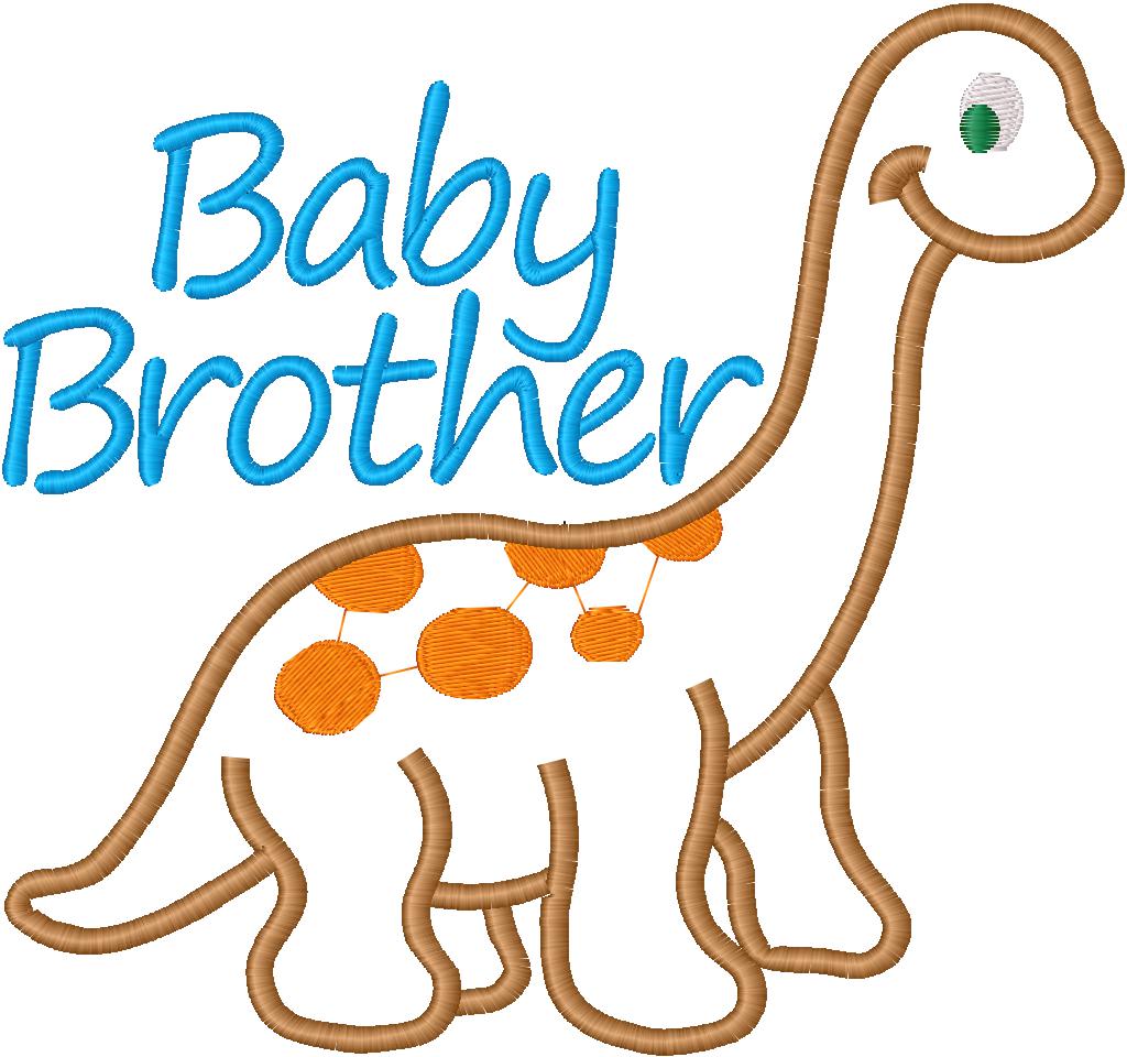 Baby Brother Dinosaur Machine Embroidery Design - Boy Embroidery Designs