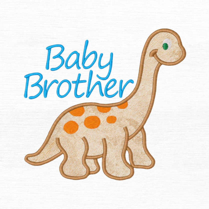 Baby Brother Dinosaur Machine Embroidery Design - Boy Embroidery Designs