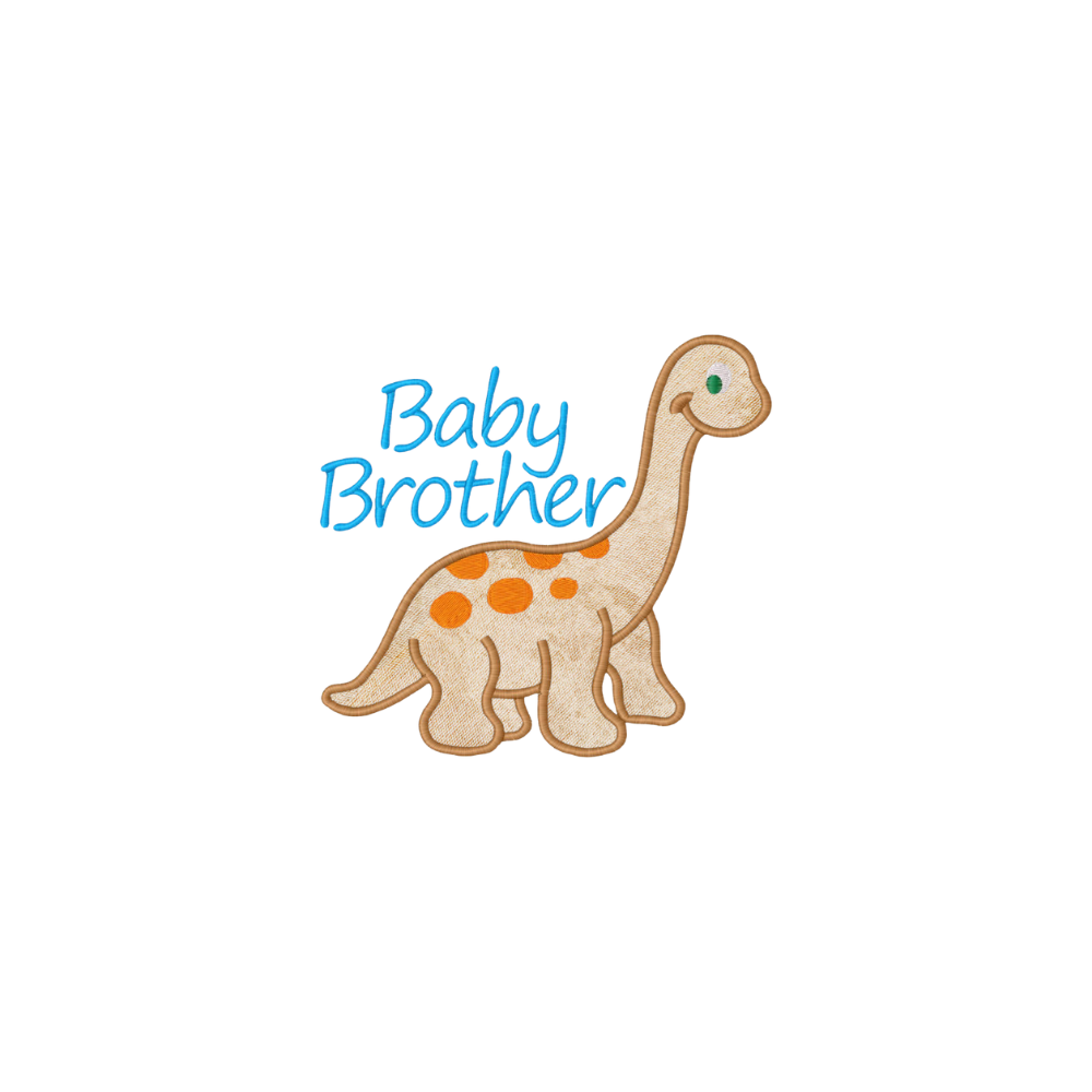 Baby Brother Dinosaur Machine Embroidery Design - Boy Embroidery Designs