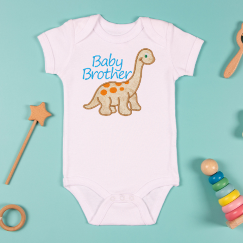 Baby Brother Dinosaur Machine Embroidery Design - Boy Embroidery Designs