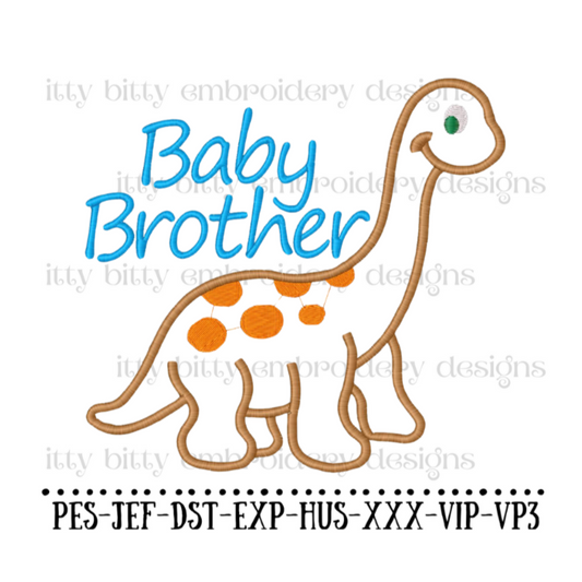 Baby Brother Dinosaur Machine Embroidery Design - Boy Embroidery Designs