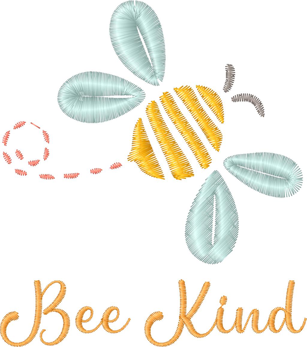 Bee Kind Embroidery Design - Machine Embroidery Designs