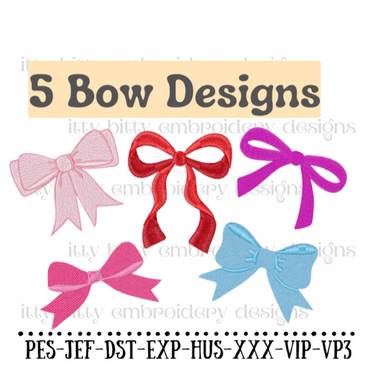 Bow Embroidery Designs- Bow Bundle Set