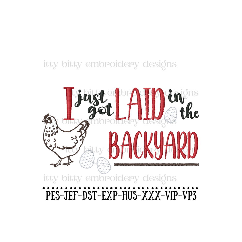 Funny Chicken Embroidery Design