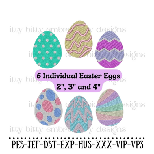 Easter Egg Embroidery Designs - Set of 6