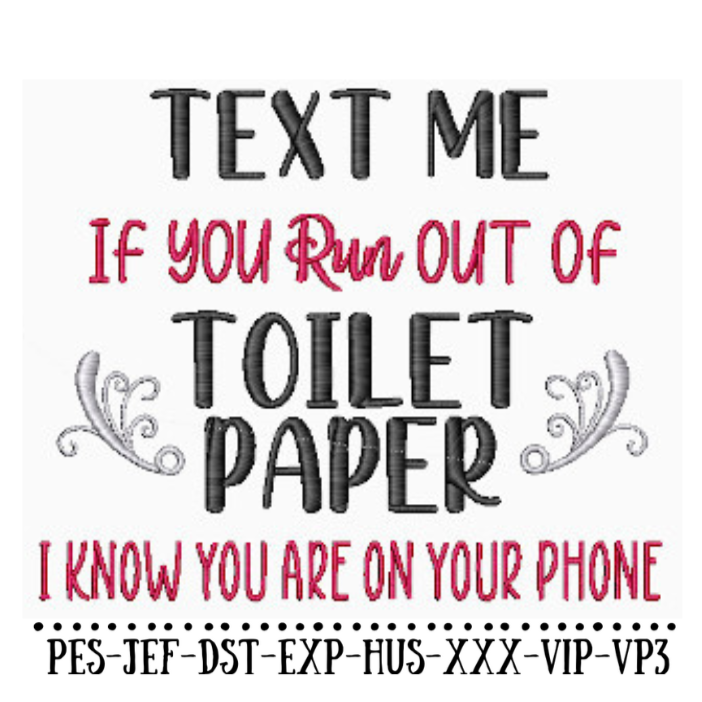 Funny Bathroom Sayings Embroidery Designs