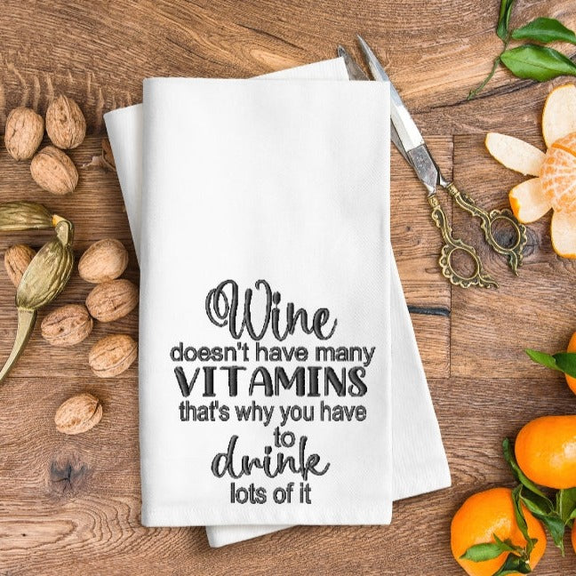 Wine and Vitamins Machine Embroidery Design