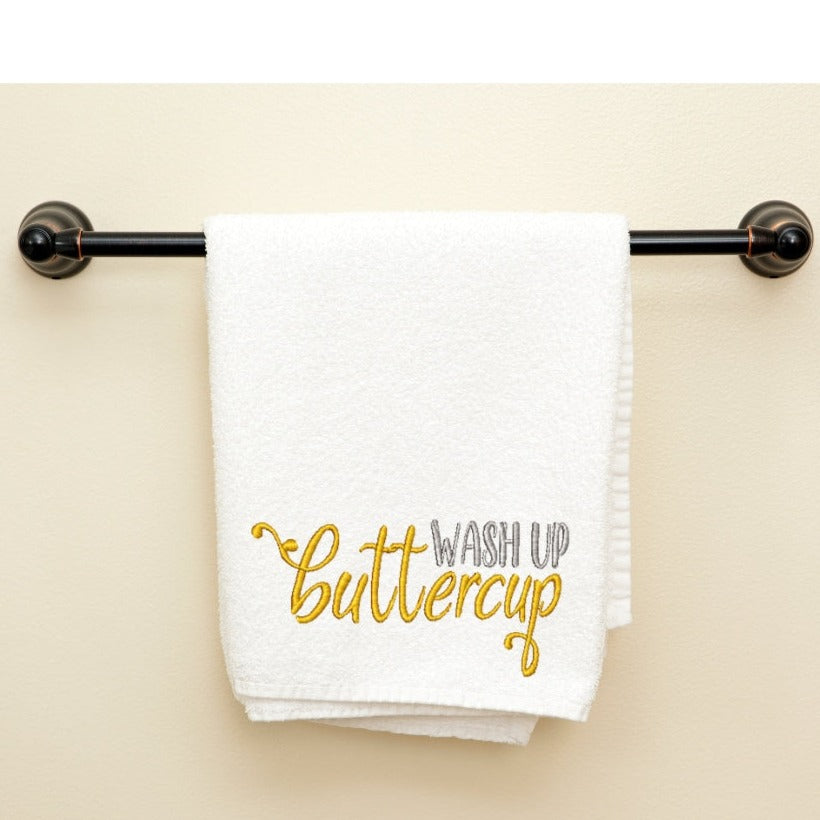 Wash Up Buttercup Embroidery Design - Bathroom Embroidery Design