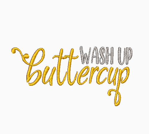 Wash Up Buttercup Embroidery Design - Bathroom Embroidery Design