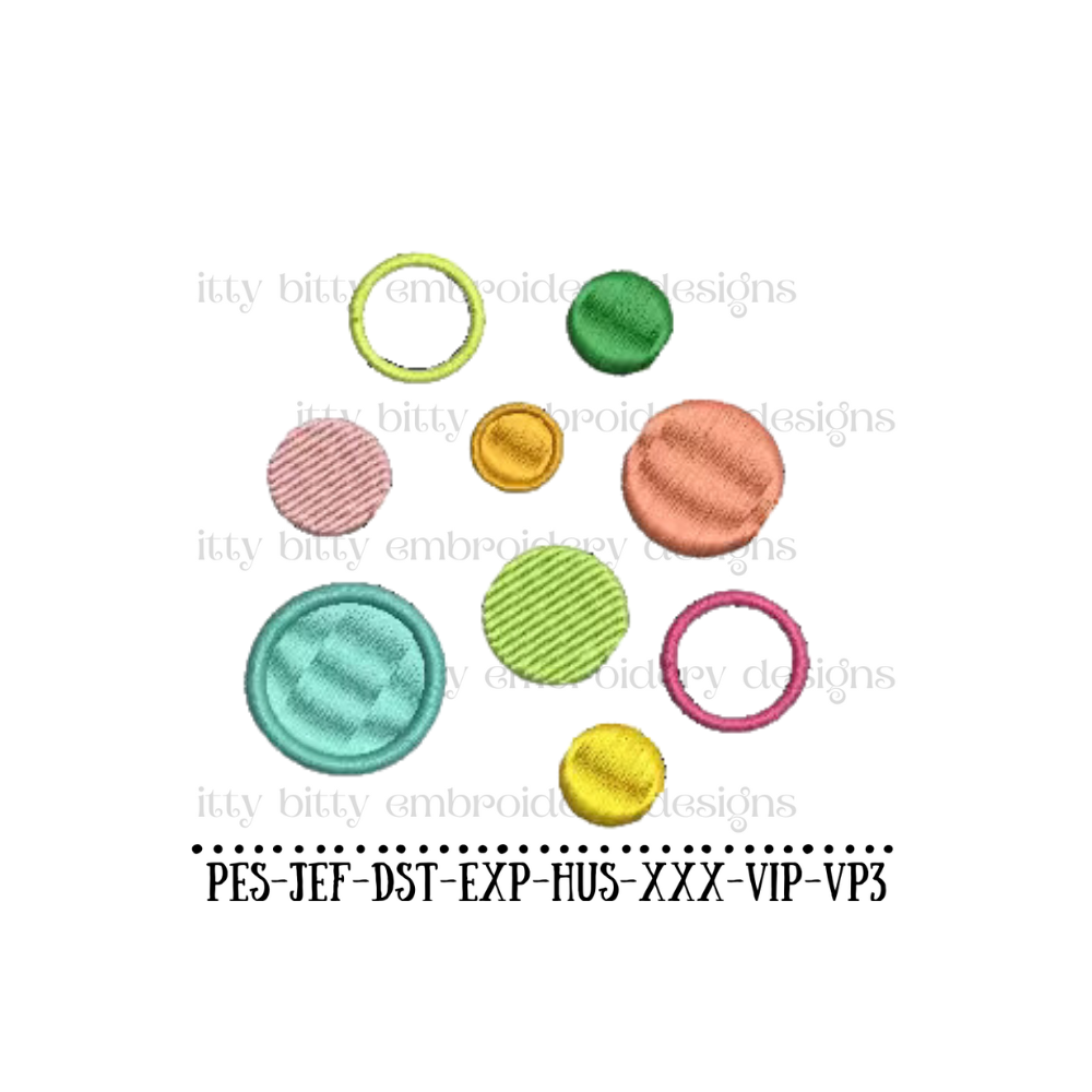 Dots and Circles Machine Embroidery Design - Shapes