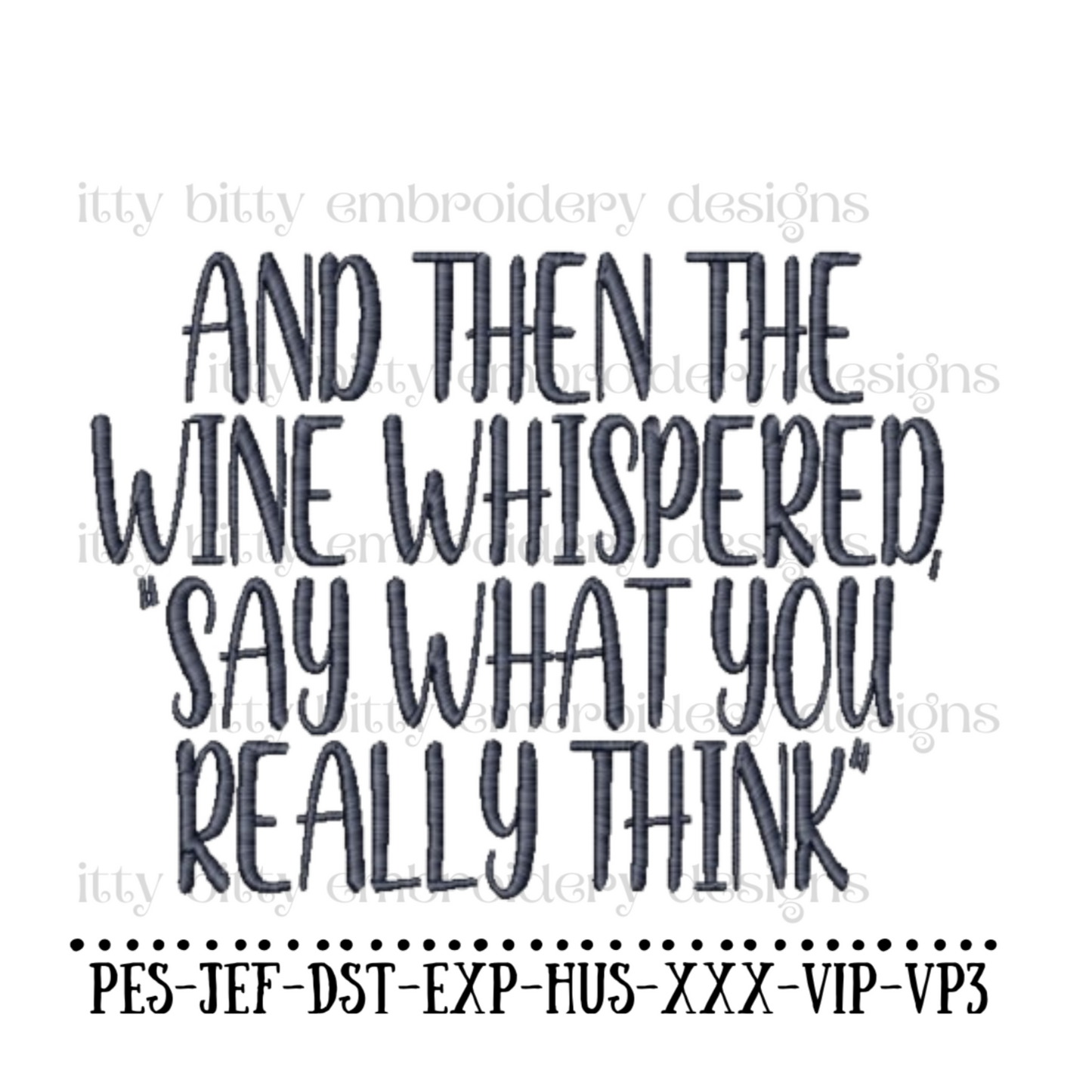 Wine Whispered Kitchen Embroidery Design