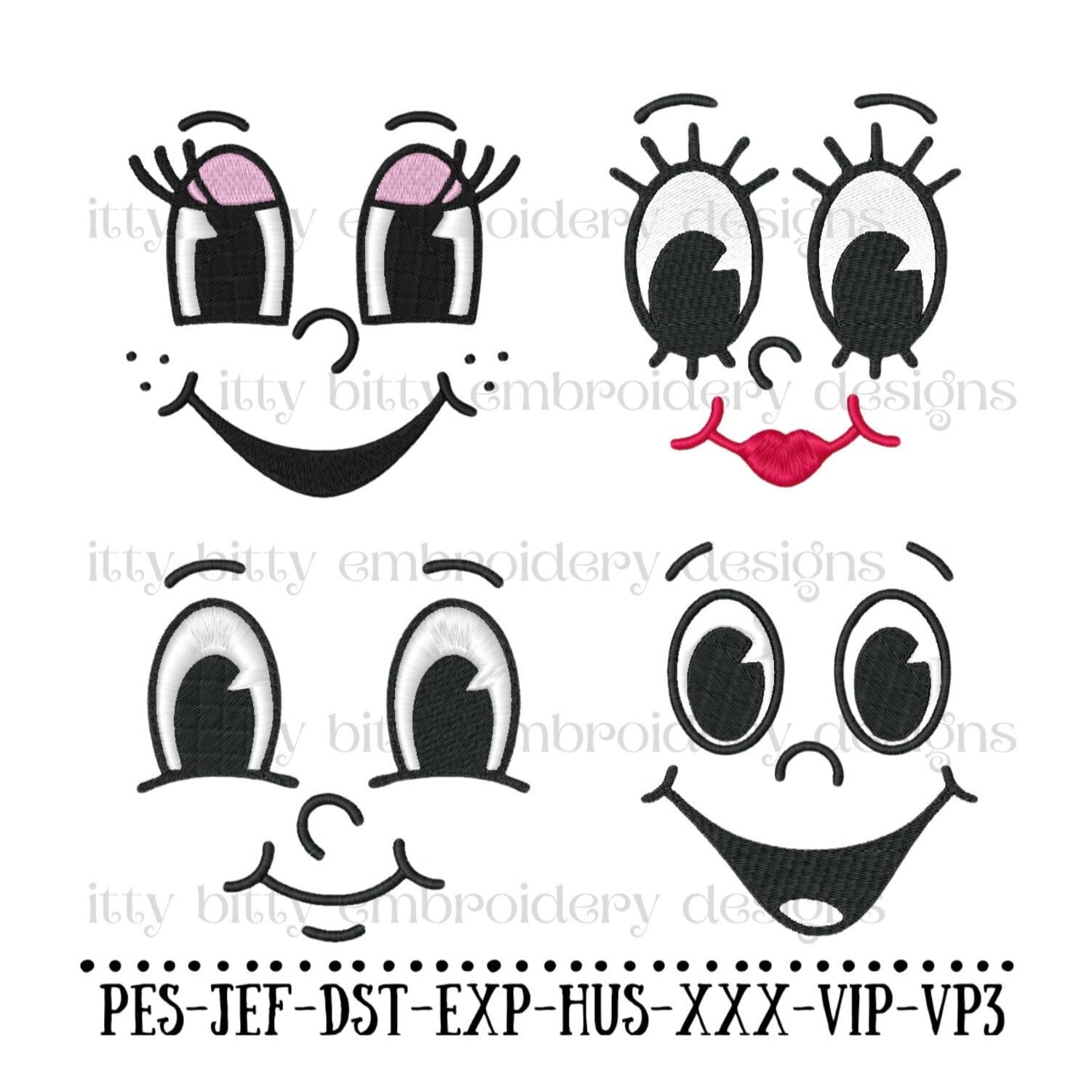 Cartoon Face Embroidery Design, Face Embroidery Design, Funny Face Embroidery Design, Machine Embroidery Designs, Machine Embroidery Designs